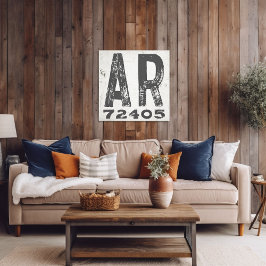 Impressão Em Tela Farmhouse Rustic State Zip Code Arkansas