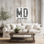 Impressão Em Tela Farmhouse Rustic State Zip Code Maryland<br><div class="desc">Este sinal rústico é uma maneira simples de mostrar seu amor por casa. O CEP pode ser personalizado com qualquer CEP no estado. Faz um presente de excelente. Criado pela imprensa simplesmente de farmácia.</div>