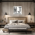 Impressão Em Tela Farmhouse Rustic State Zip Code New Jersey<br><div class="desc">Este sinal rústico é uma maneira simples de mostrar seu amor por casa. O CEP pode ser personalizado com qualquer CEP no estado. Faz um presente de excelente. Criado pela imprensa simplesmente de farmácia.</div>