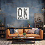Impressão Em Tela Farmhouse Rustic State Zip Code Oklahoma<br><div class="desc">Este sinal rústico é uma maneira simples de mostrar seu amor por casa. O CEP pode ser personalizado com qualquer CEP no estado. Faz um presente de excelente. Criado pela imprensa simplesmente de farmácia.</div>
