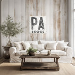 Impressão Em Tela Farmhouse Rustic State Zip Code Pensilvânia<br><div class="desc">Este sinal rústico é uma maneira simples de mostrar seu amor por casa. O CEP pode ser personalizado com qualquer CEP no estado. Faz um presente de excelente. Criado pela imprensa simplesmente de farmácia.</div>