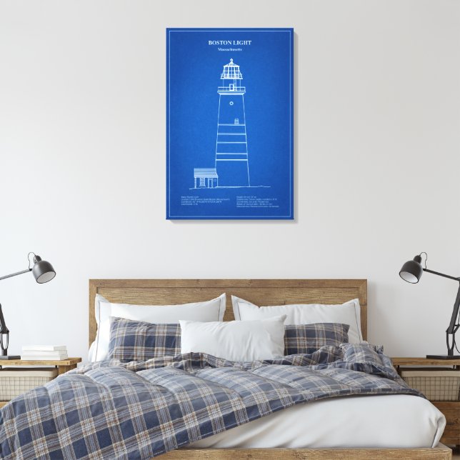 Impressão Em Tela Farol Boston Light - Massachusetts – AD (Insitu(Quarto))