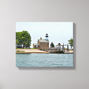 Impressão Em Tela Farol da ilha de Sheffield, Connecticut