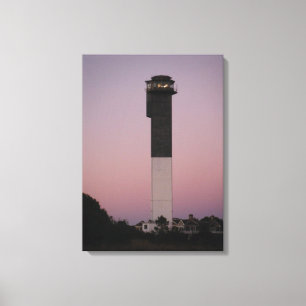 Impressão Em Tela Farol da ilha de Sullivan e céu do por do sol