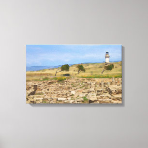 Impressão Em Tela Farol de aquarela