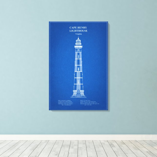 Impressão Em Tela Farol de Cape Henry - Virgínia – AD (Insitu(piso de madeira))