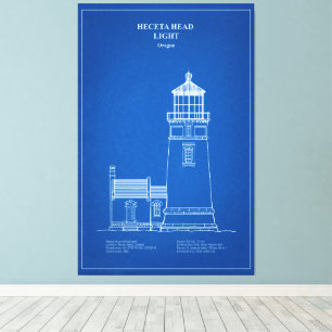 Impressão Em Tela Farol de Heceta Head - Oregon – AD