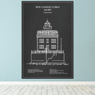Impressão Em Tela Farol de New London Ledge - Connecticut – PD