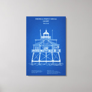 Impressão Em Tela Farol de Thomas Point Shoal - Maryland - AD