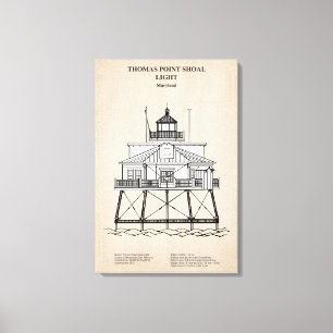 Impressão Em Tela Farol de Thomas Point Shoal - Maryland - SBD