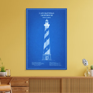 Impressão Em Tela Farol do Cabo Hatteras - Carolina do Norte – AD