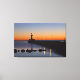 Impressão Em Tela Farol do píer norte em Duluth, Minnesota,