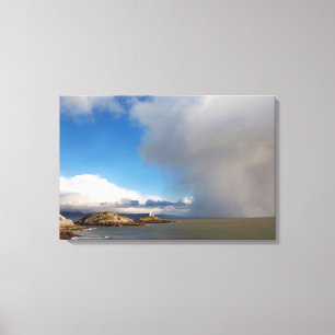 Impressão Em Tela Farol e tempestade próxima