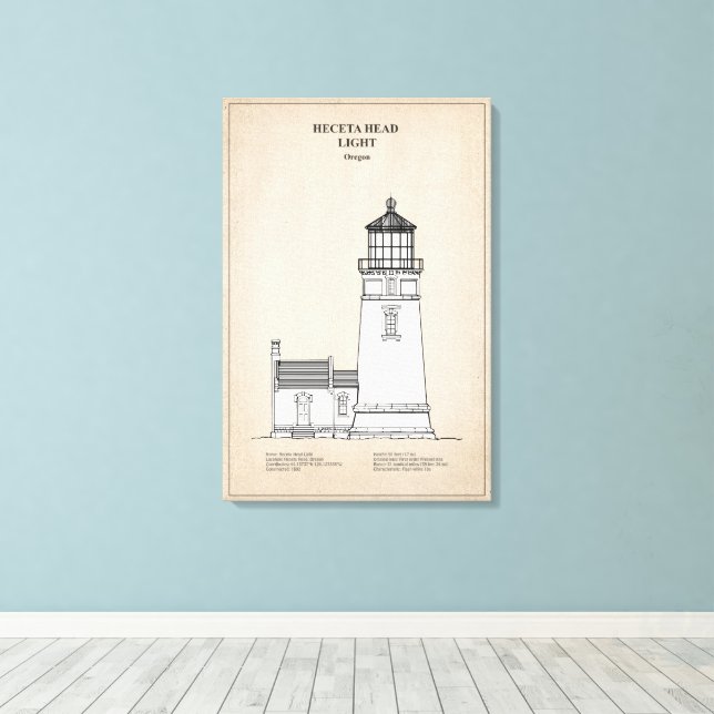 Impressão Em Tela Farol Heceta Head - Oregon - SBD (Insitu(piso de madeira))