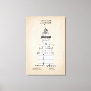 Impressão Em Tela Farol Sabine Bank - Texas - SBD