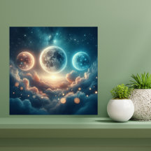 Fases da Lua Sobre Nuvens