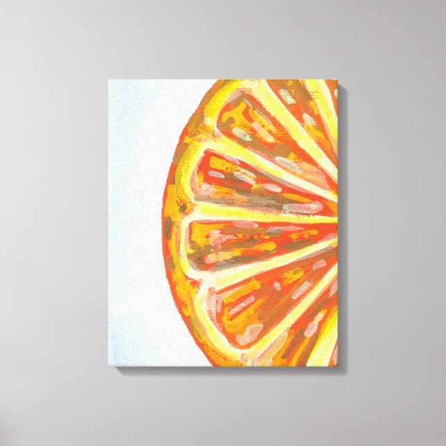 Impressão Em Tela Fatia de Laranja Suculenta (Frente)
