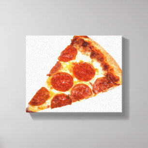 Impressão Em Tela Fatia de pizza de pepperoni clássica da SlipperyJo
