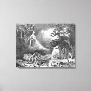 Impressão Em Tela Fausto e Mephistopheles nas Bruxas''