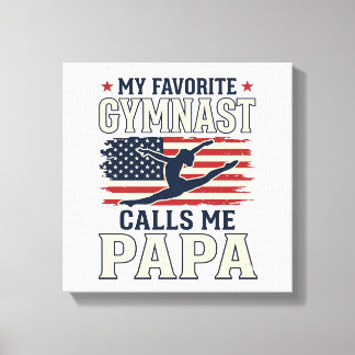 Impressão Em Tela Favorite Gymnast Calls Me Papa Patriotic Vintage S