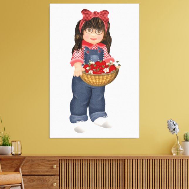 Impressão Em Tela Fazenda com imagem de cesta de maçãs (Insitu(Sala de estar))