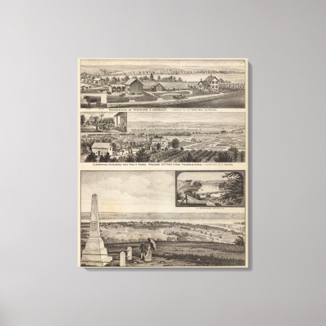 Impressão Em Tela Fazenda do Condado de Pottawatomie, Junction City, (Frente)