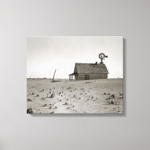 Impressão Em Tela Fazenda Dust Bowl, 1938. Foto Antiga
