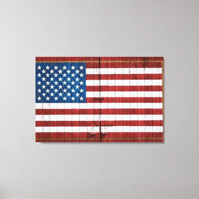 Impressão Em Tela Fazendas | American Flag Barn Mural (Frente)