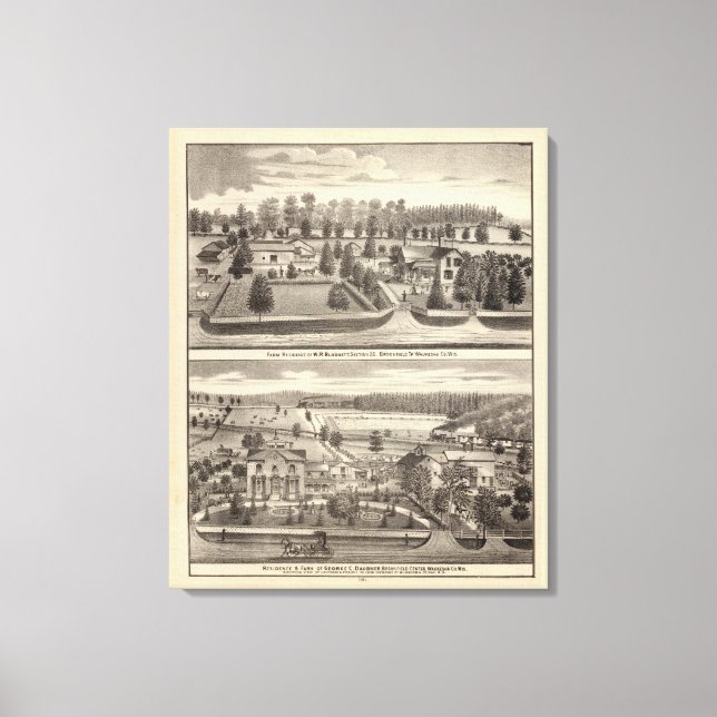 Impressão Em Tela Fazendas e residências de WR Blodgett e GC Daubner (Frente)