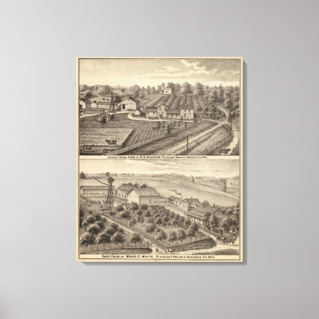 Impressão Em Tela Fazendas leiteiras de RS Houston e WC White (Frente)