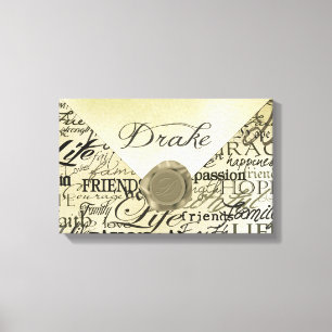 Impressão Em Tela Fé da esperança e letra de linho feita sob