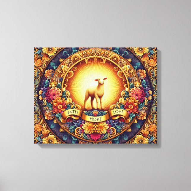 Impressão Em Tela Fé, esperança e amor" Telas impressas (Frente)