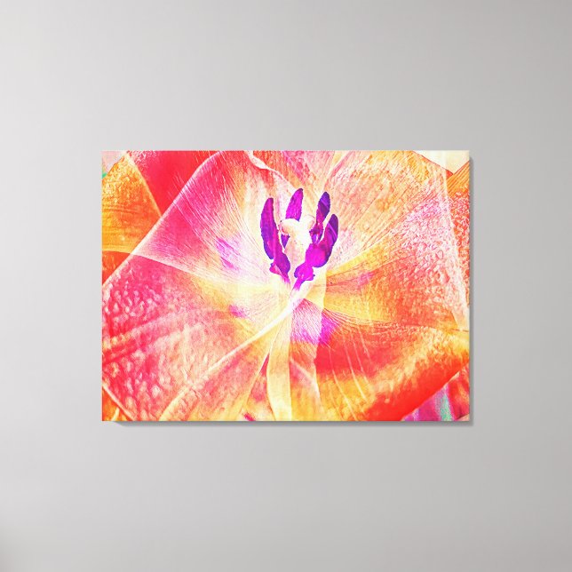 Impressão Em Tela Feche o Abstrato de Tulipas Vermelhas (Frente)