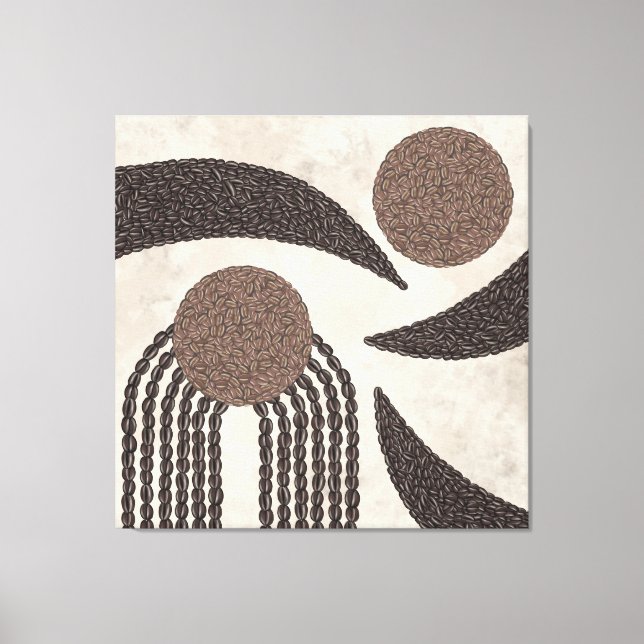 Impressão Em Tela Feijão Orgânico Moderno - Geométrico- Neutro- (Frente)