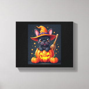 Impressão Em Tela Feiticeira francesa Pumpkin Halloween Mens Mulhere