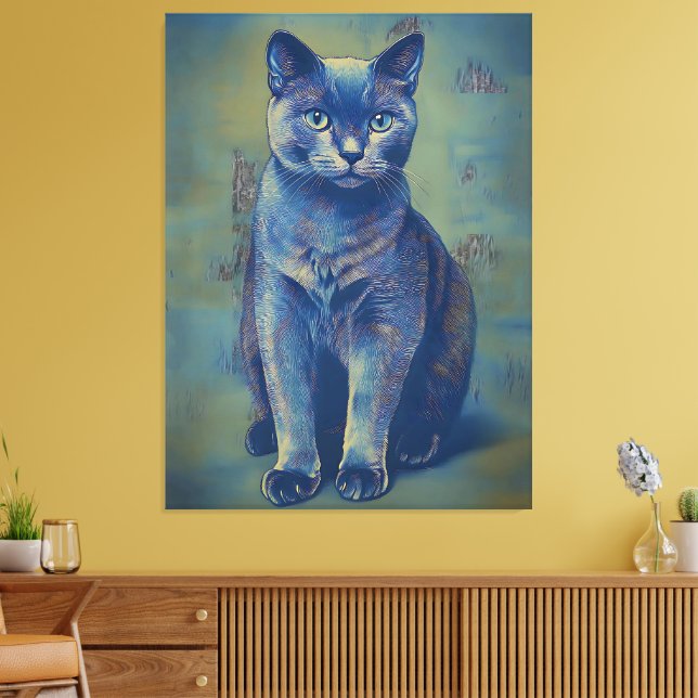 Impressão Em Tela Feline Místico (Insitu(Sala de estar))