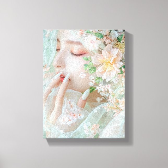 Impressão Em Tela Feline Woman - Na moda Digital Art (Frente)