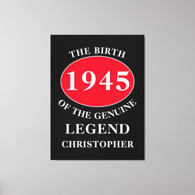 Impressão Em Tela Feliz Aniversário Monograma Adicionar Nome Ano Ver (Frente)