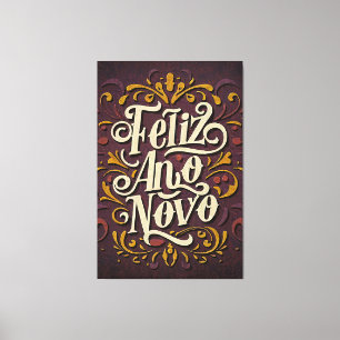 Impressão Em Tela Feliz Ano Novo