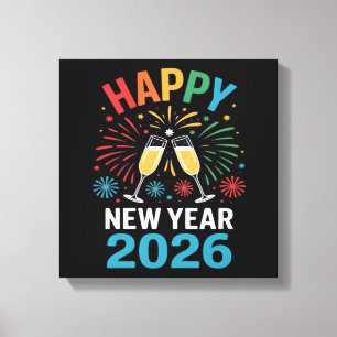 Impressão Em Tela Feliz Ano Novo 2026 Festa Engraçada Véspera de Ano