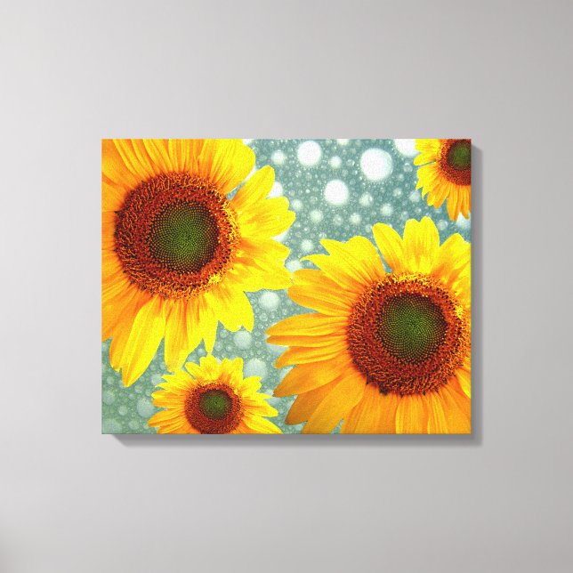 Impressão Em Tela Feliz Bubble Sunflower (Frente)