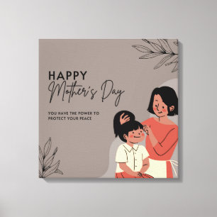 Impressão Em Tela feliz dia das mães cartão floral de saudação