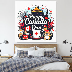 Impressão Em Tela Feliz Dia do Canadá