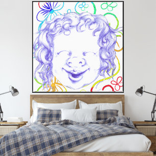 Impressão Em Tela Feliz e rindo de alegria