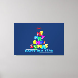 Impressão Em Tela Feliz Feliz ano novo de Natal