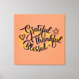 Impressão Em Tela Feliz Grateful Abençoe presentes de Ação de Graças