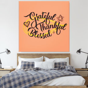 Impressão Em Tela Feliz Grateful Abençoe presentes de Ação de Graças