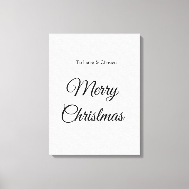 Impressão Em Tela Feliz Natal adicionar nome texto presente personal (Frente)