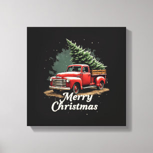 Impressão Em Tela Feliz Natal Caminhão de Natal Vintage