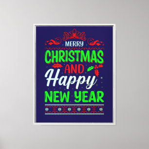 Impressão Em Tela Feliz Natal E Feliz ano novo-72965